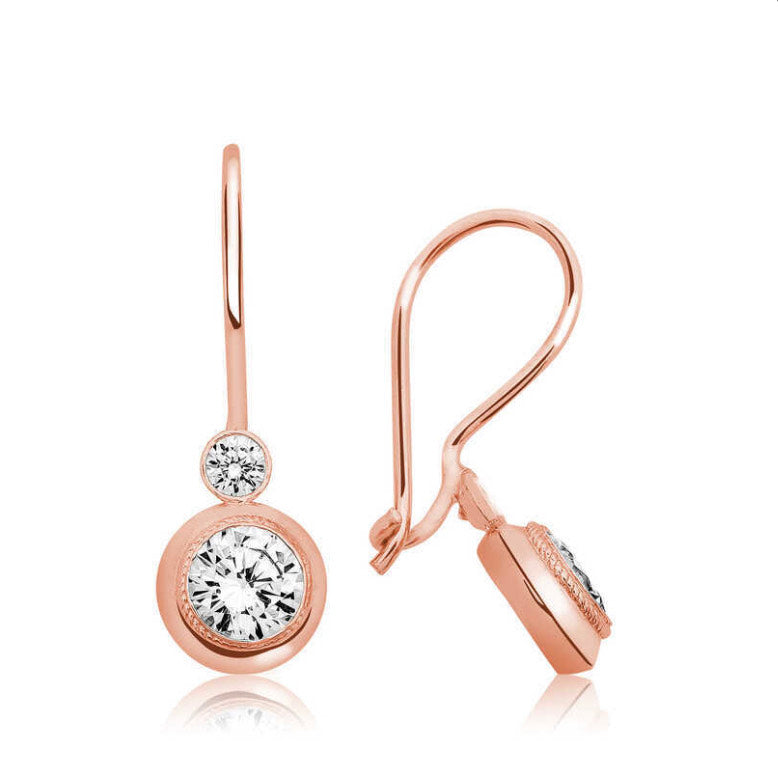 Ohrring Silberne Rose Einzelstein